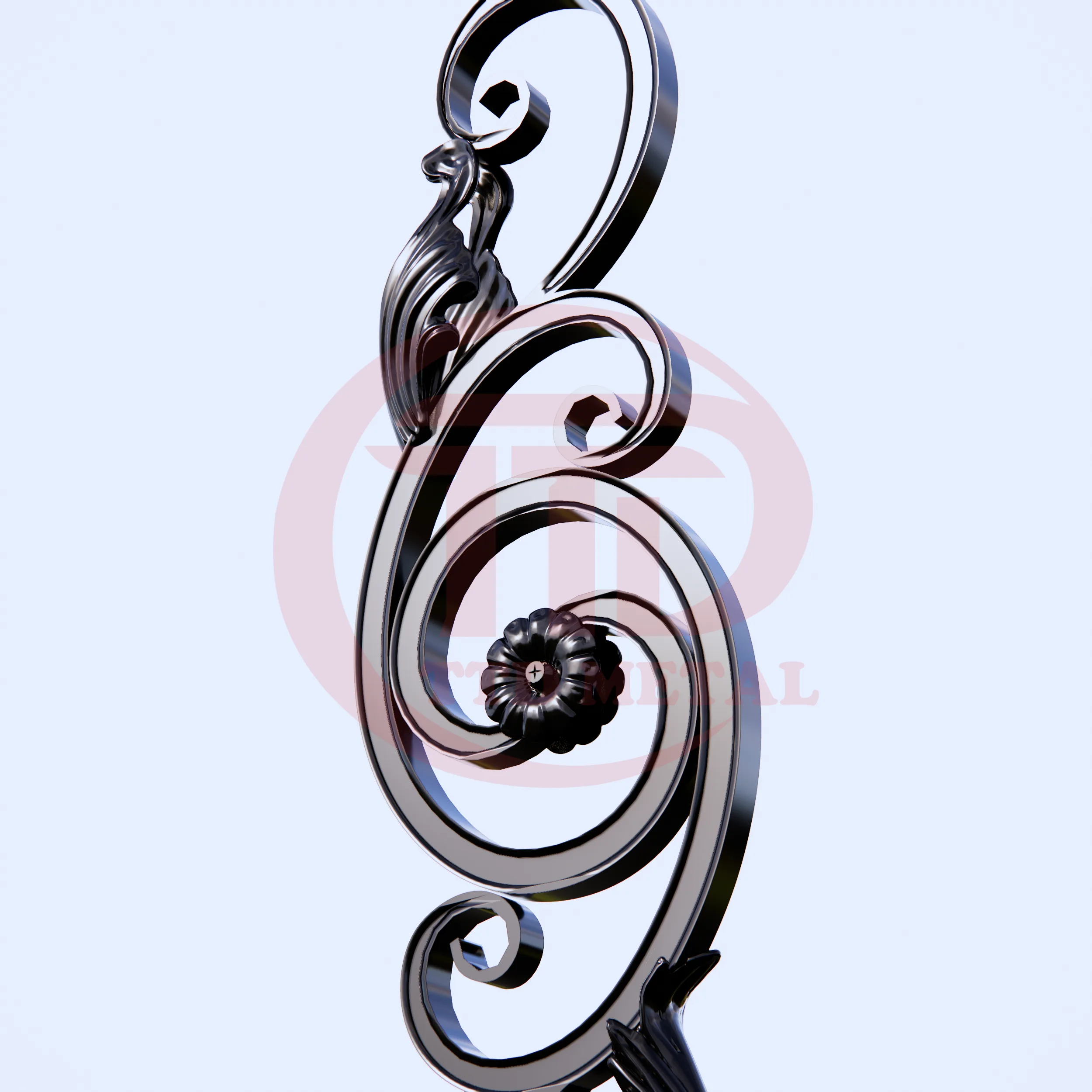 Double curve scrollwork iron detail for TTD METAL module 2C4L_1