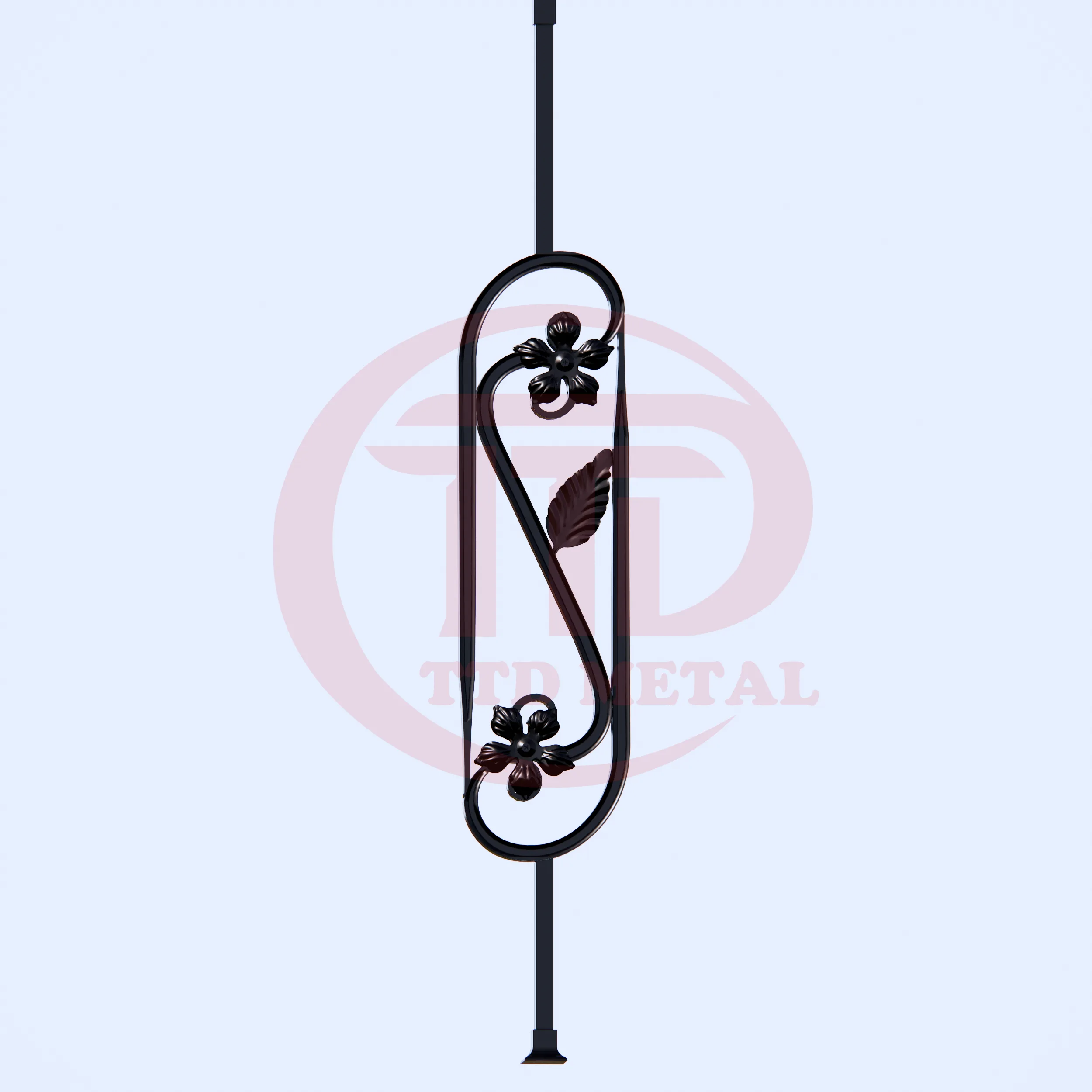 Metal stair balusters panel front view for TTD METAL module 2L1S_1