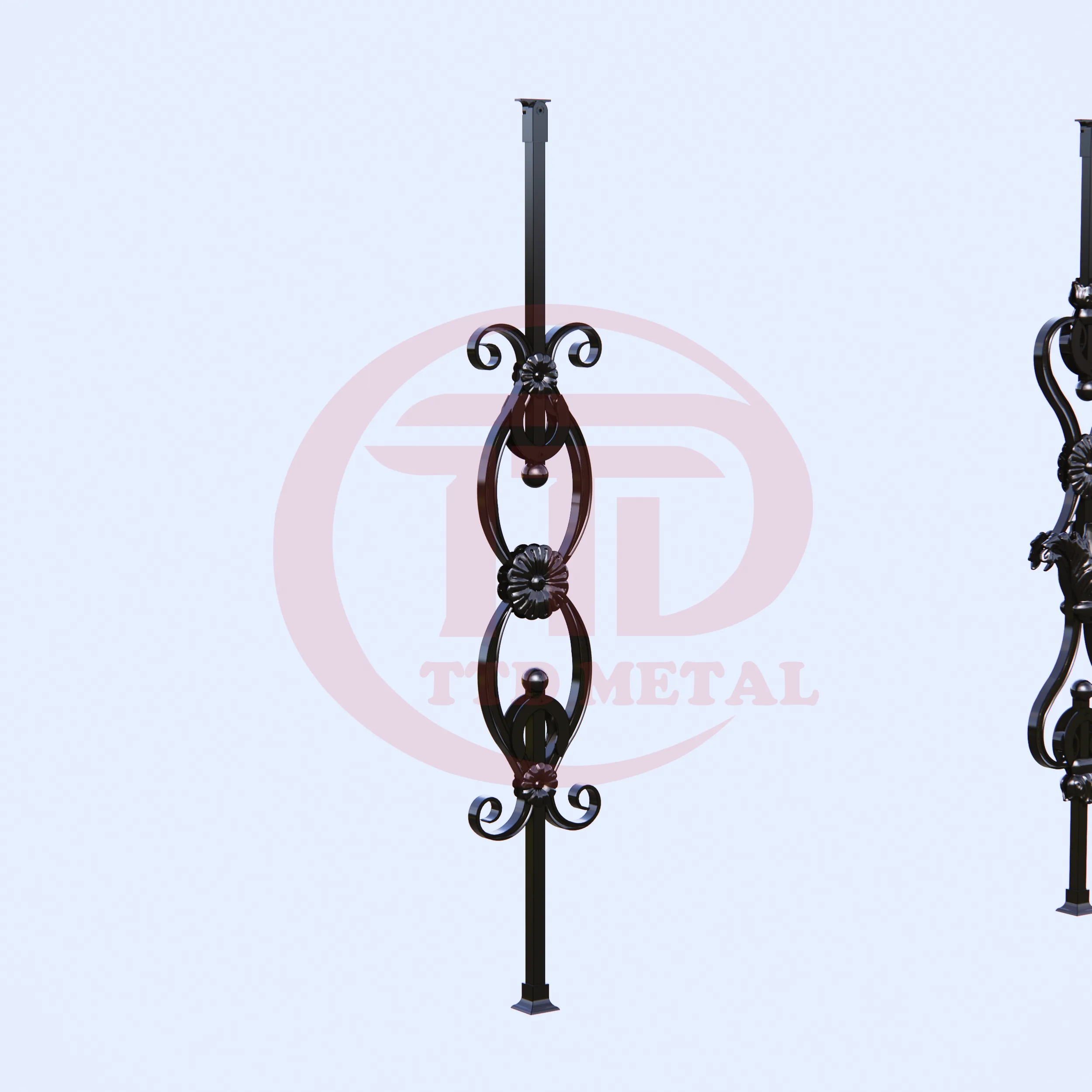 Metal staircase banister module left angle for TTD METAL module 4L_2