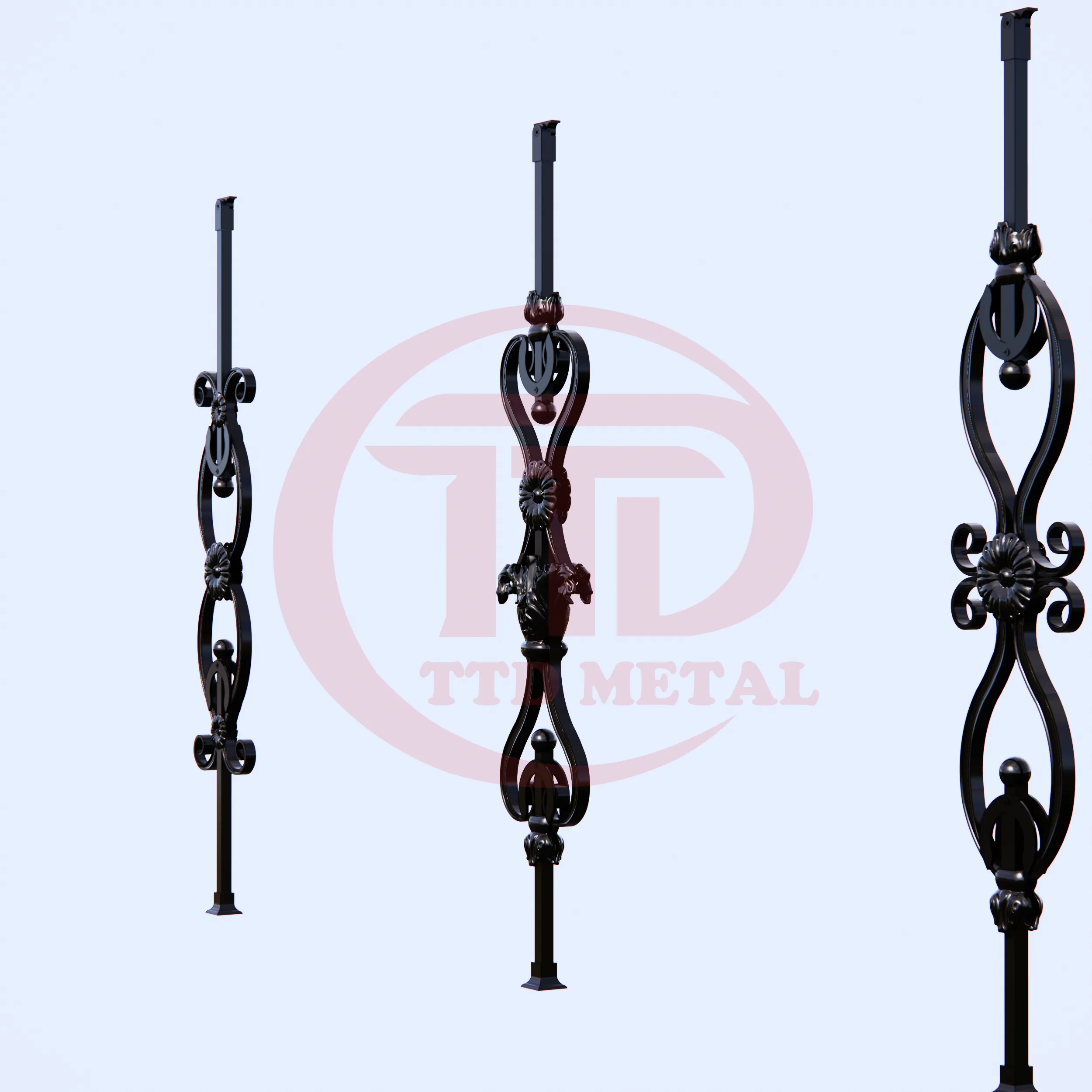 Wrought iron railing module right angle for TTD METAL module 4L_3