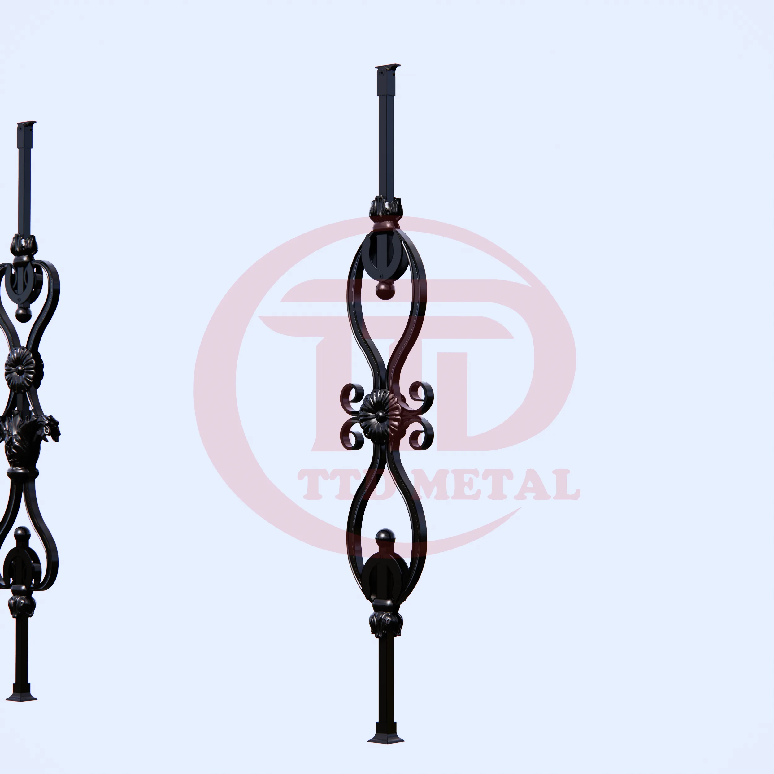 Wrought iron stair railing module right angle for TTD METAL module 4L_4