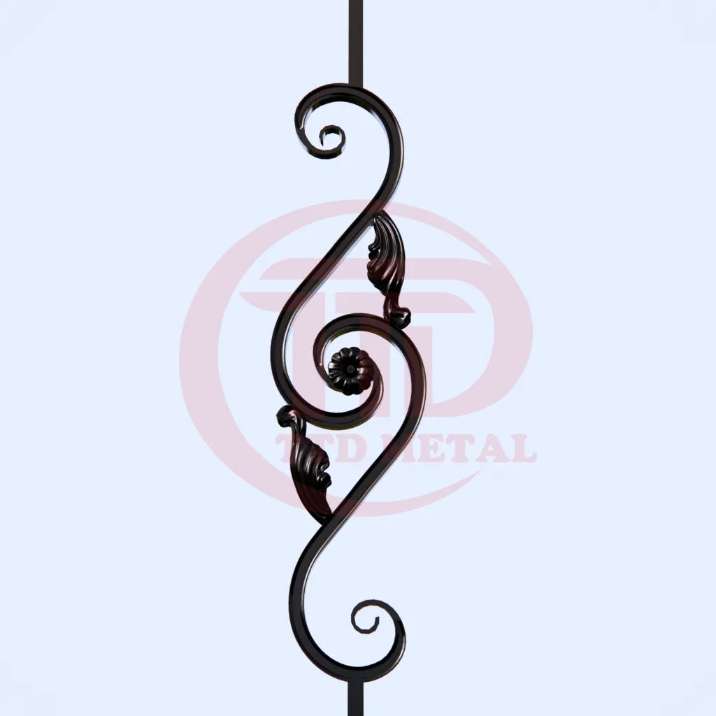 Staircase banister panel front view for TTD METAL module 1S_2
