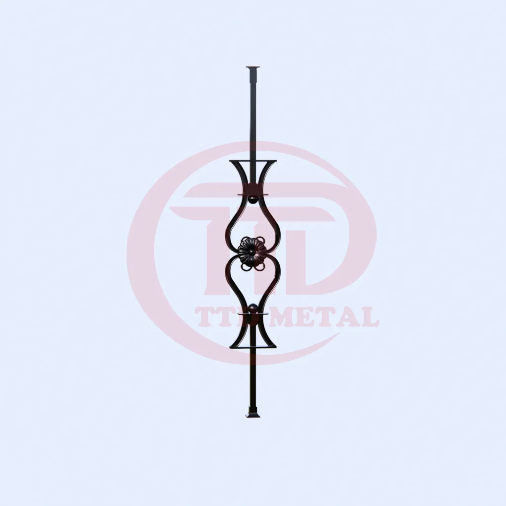 Wrought iron balcony railing panel for TTD METAL module 4L_1