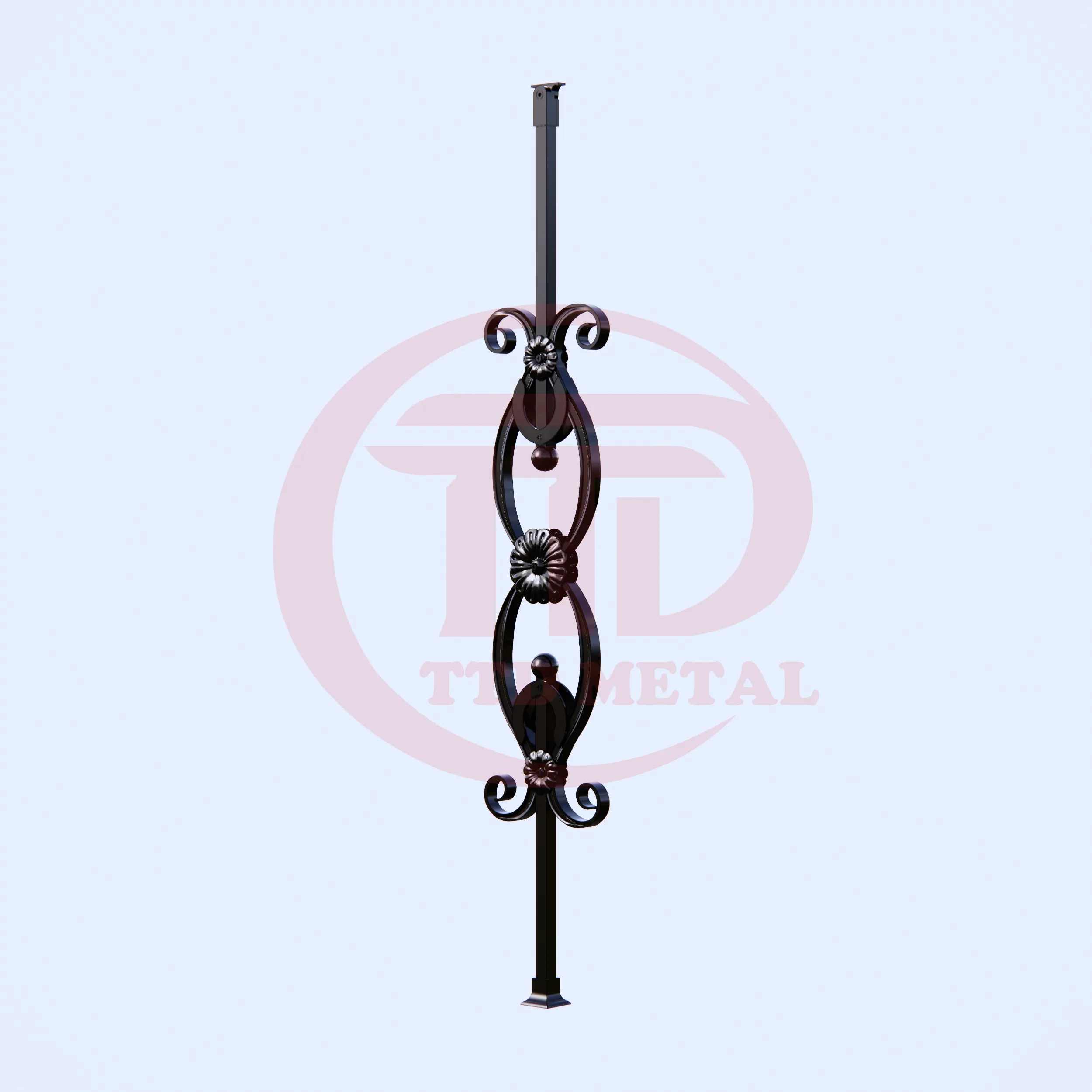 Wrought iron banister spindles right angle for TTD METAL module 4L_2