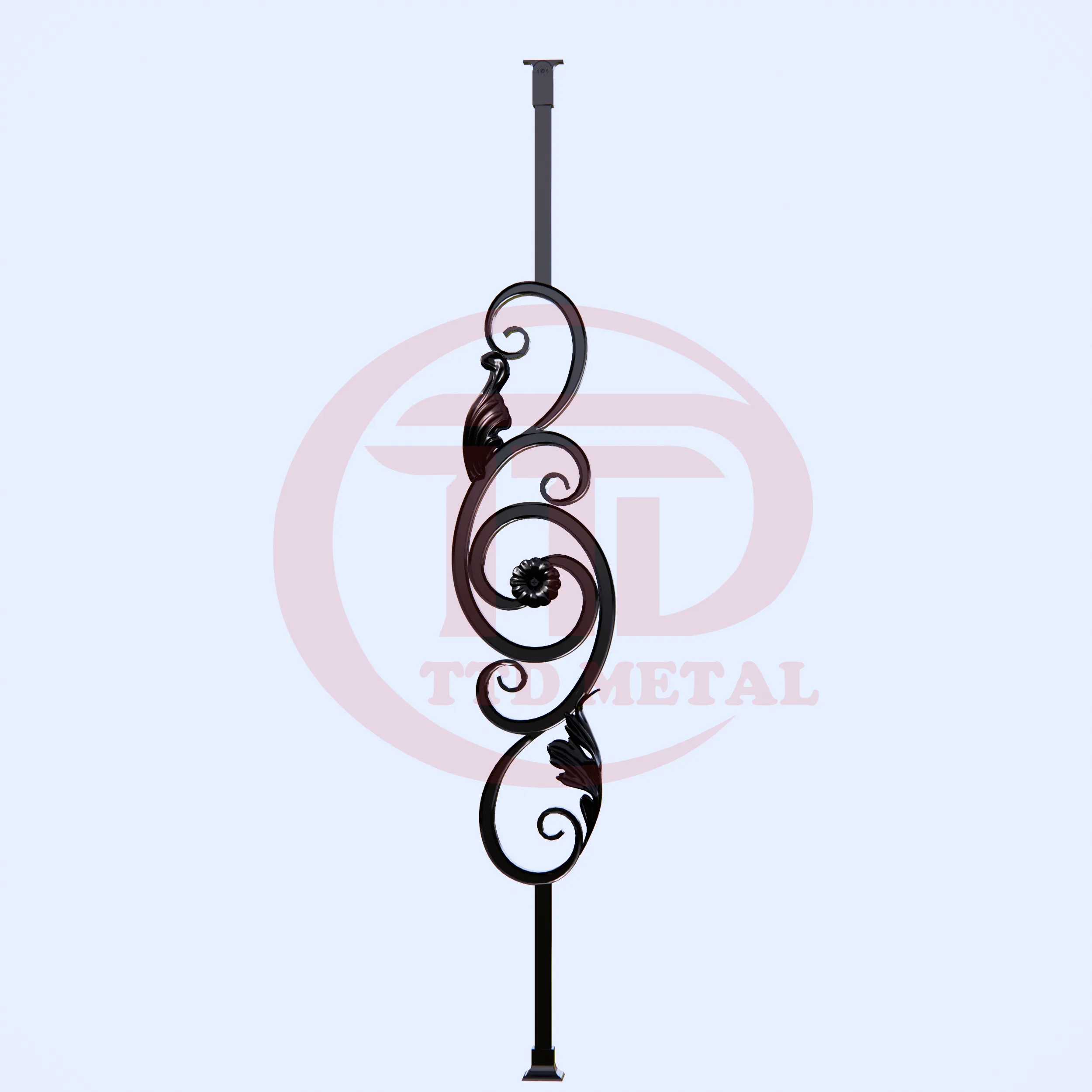 Wrought iron railing panel module for TTD METAL module 2C4L_1