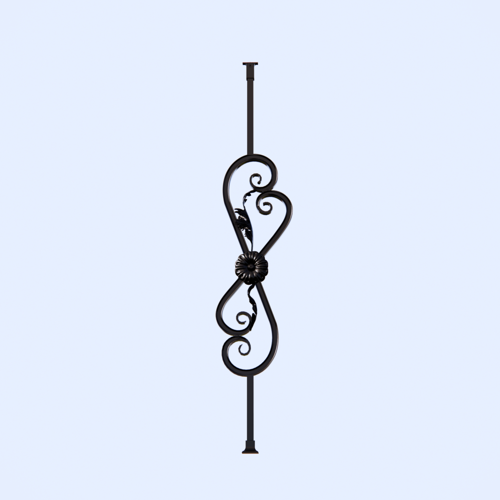 Wrought iron railing panel for stairs for TTD METAL module 1S2L_1