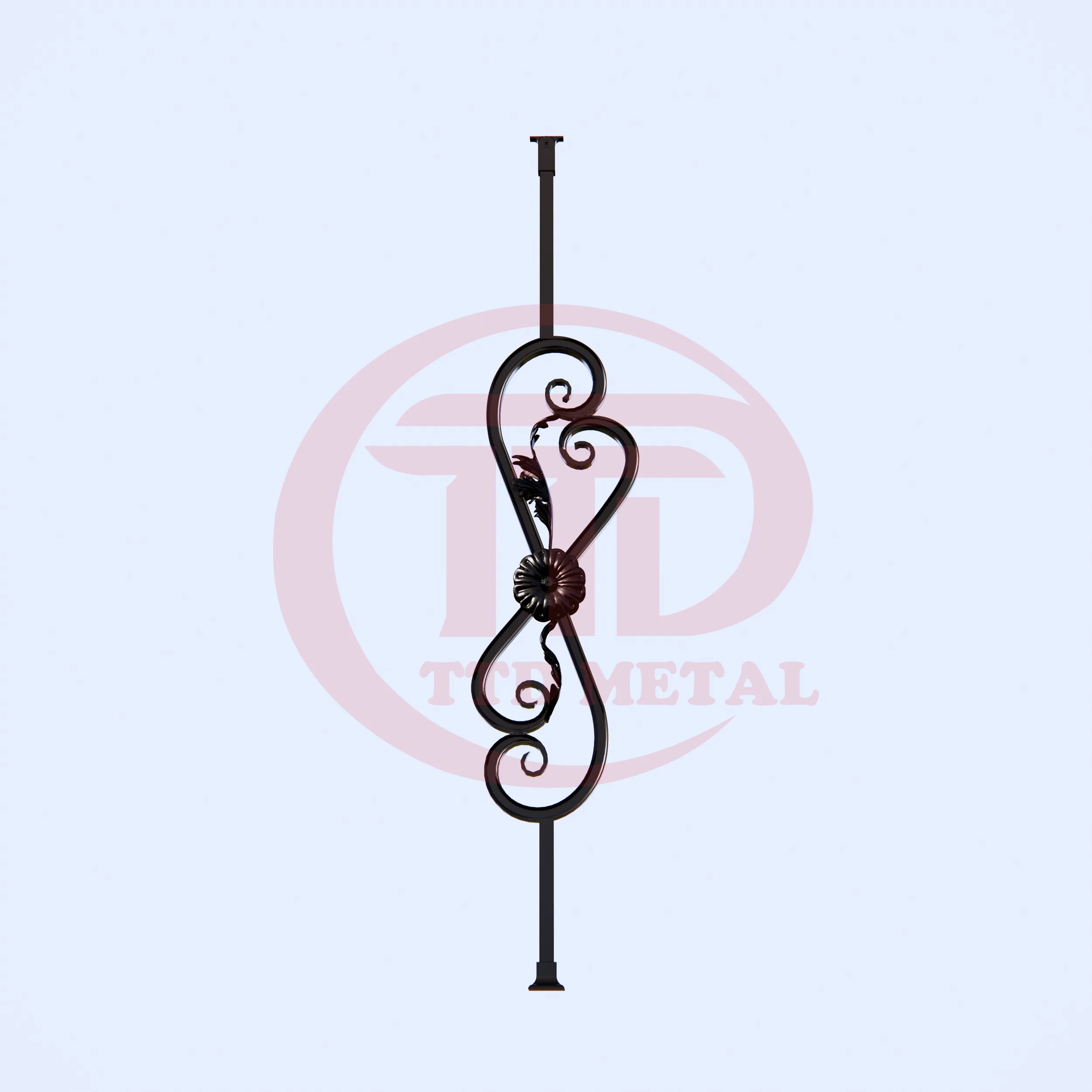 Wrought iron railing panel for stairs for TTD METAL module 1S2L_1