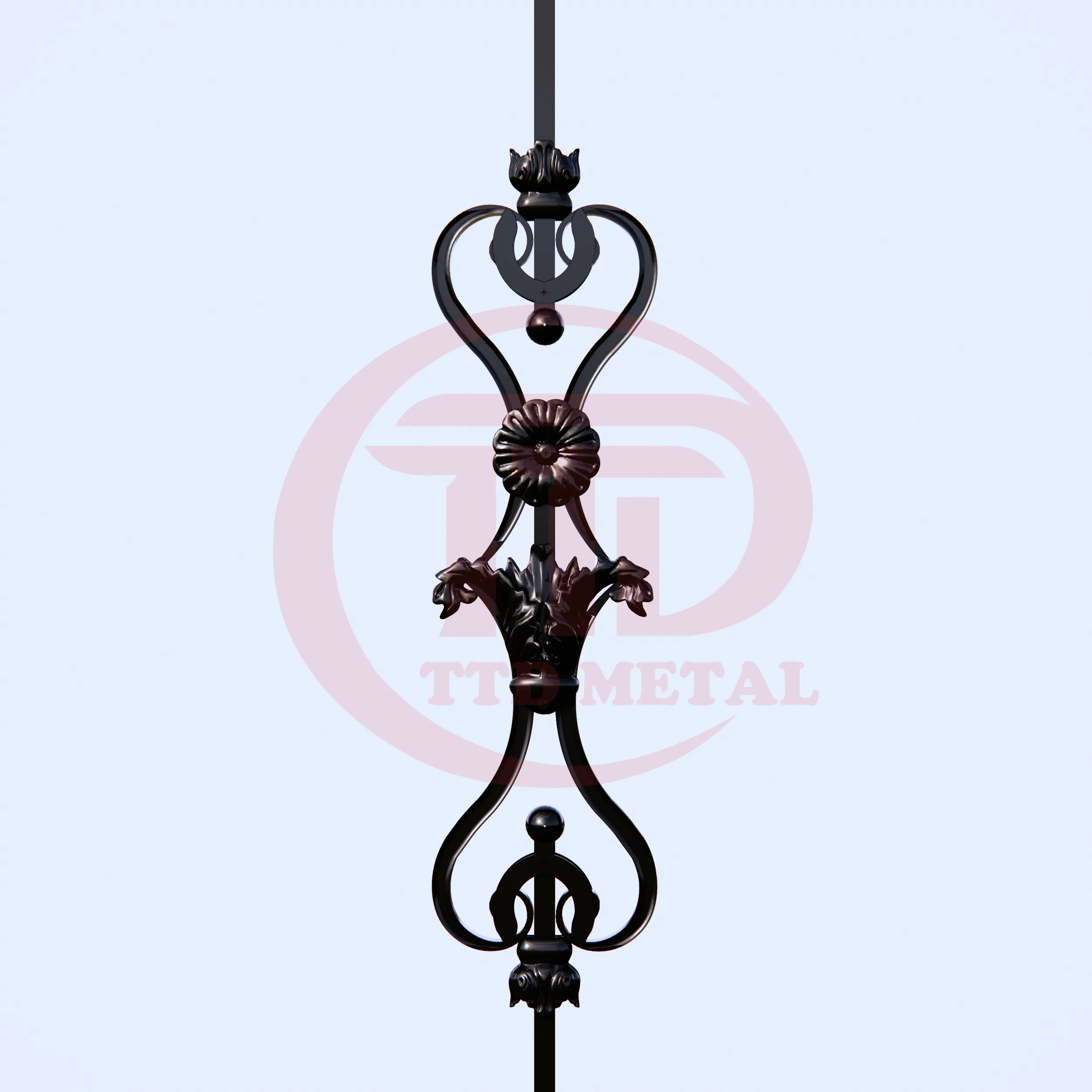 Wrought railings panel front view for TTD METAL module 4L_3