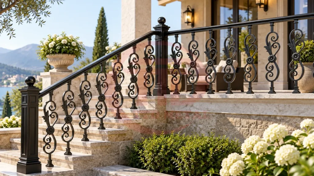 Outdoor railing installation featuring TTD METAL module 1S2L_1
